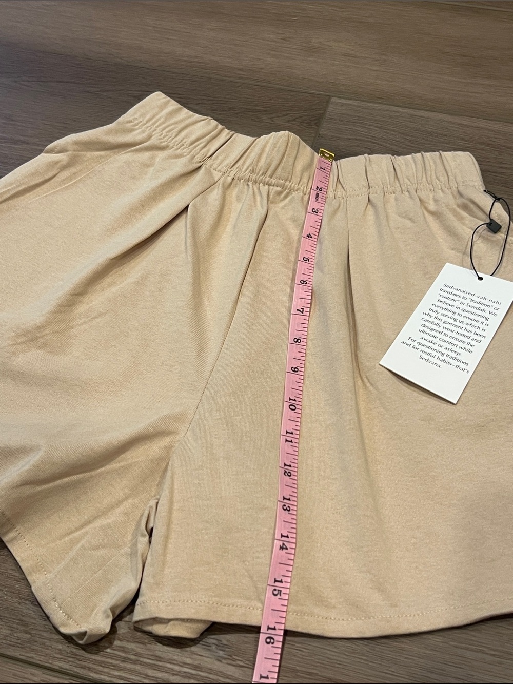 NWT Sedvana Swedish Khaki Elastic Waist Lounge Shorts Cotton & Modal Comfy Relax - Picture 8 of 13